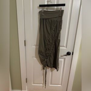 XCVI Olive Green Ruched Skirt